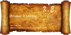 Knapp Etelka névjegykártya